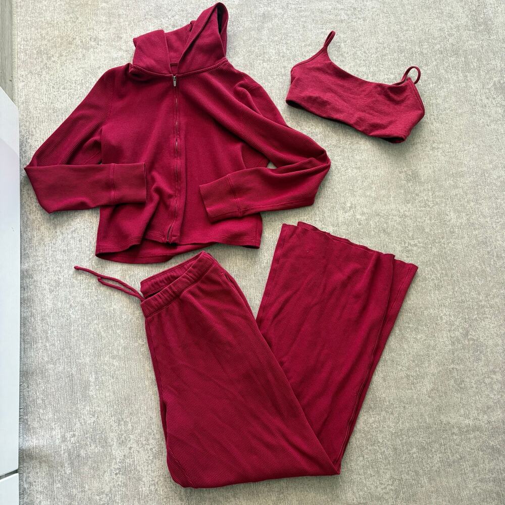 Vuori Red Pink Waffle Lounge Set